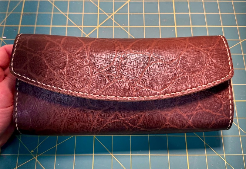 Handmade leather clutch