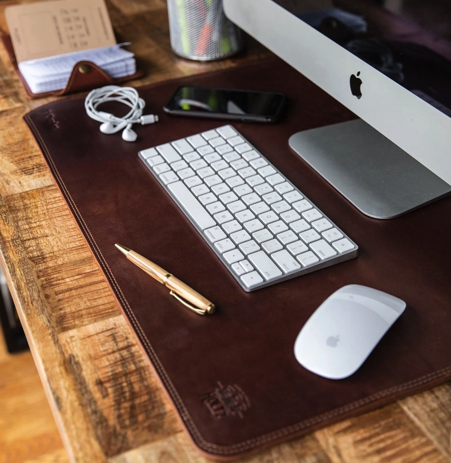 Handmade leather desk pad